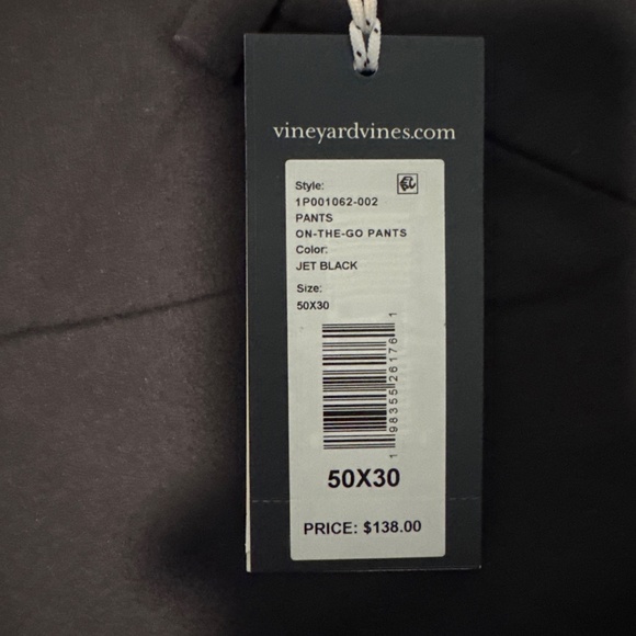 Vineyard Vines Men’s On-the-go Pants 50x30 NWT - Picture 3 of 3